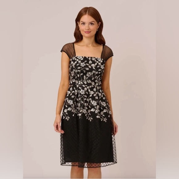 Adrianna Papell Midi Floral Dress NWT - Picture 2 of 12